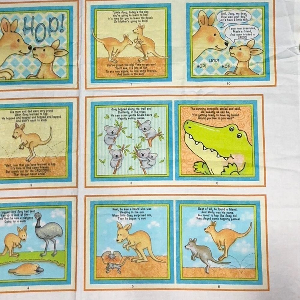 Colorful Animal Story Fabric Panel HOP by Marie Cole - Picture 4 of 11